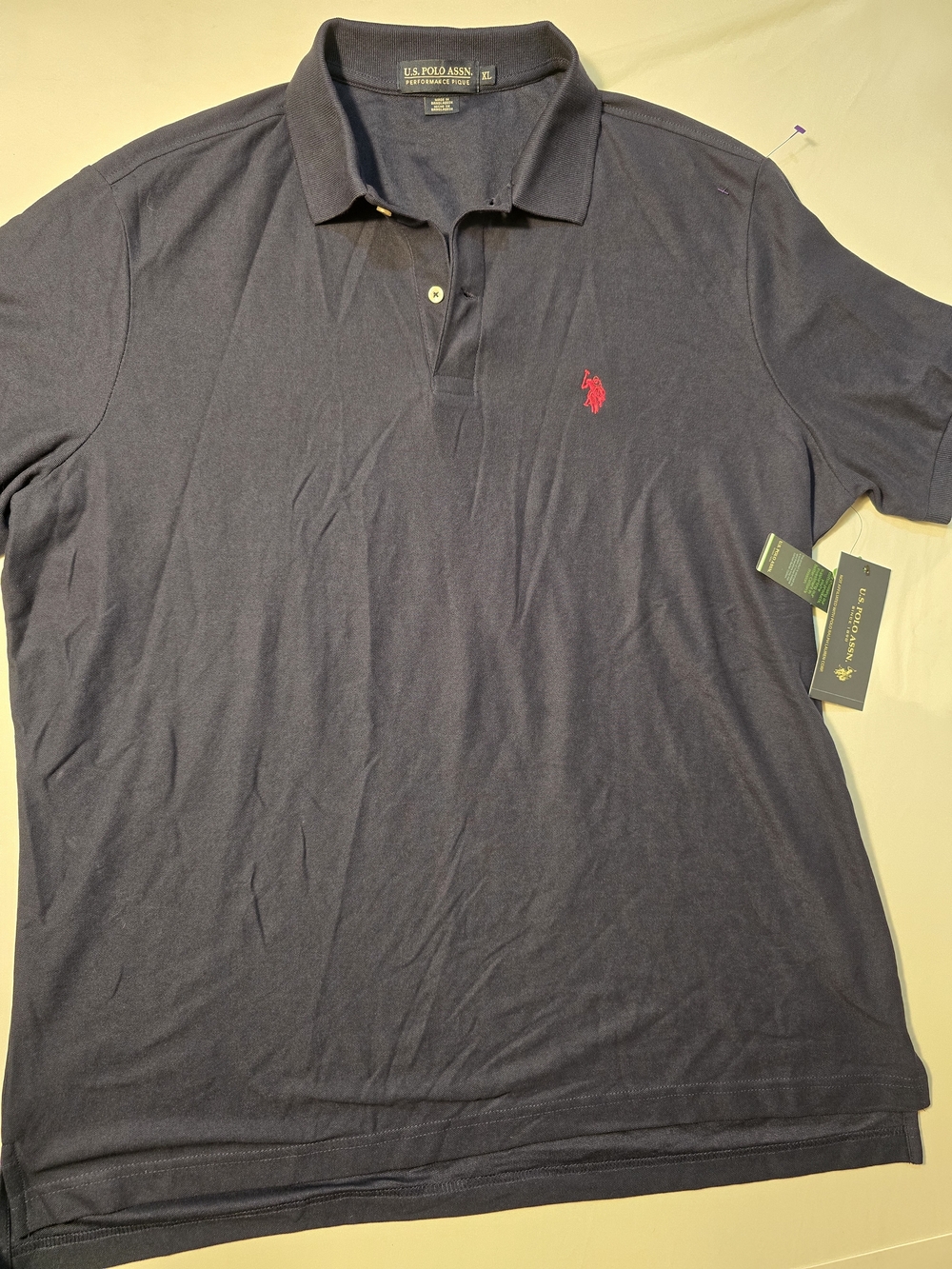 TWT U.S. Polo Assn. Navy Polo with Red Logo